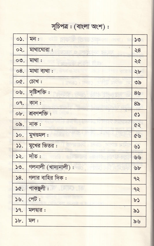 ঔষধের প্রথম শ্রেণির লক্ষণ ও মায়াজম
