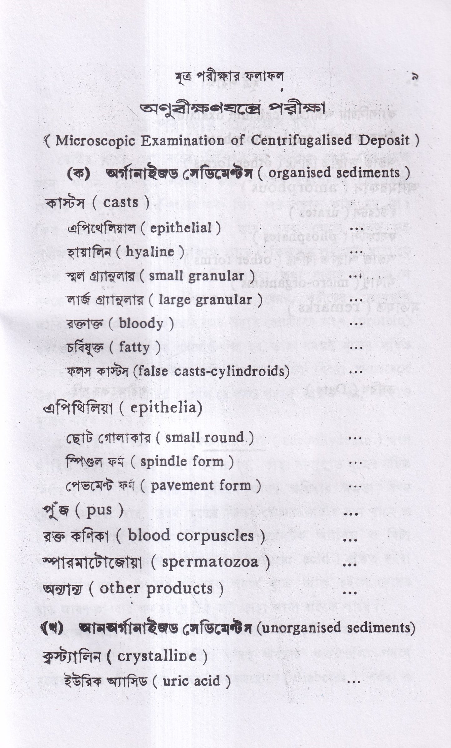মূত্র পরীক্ষা