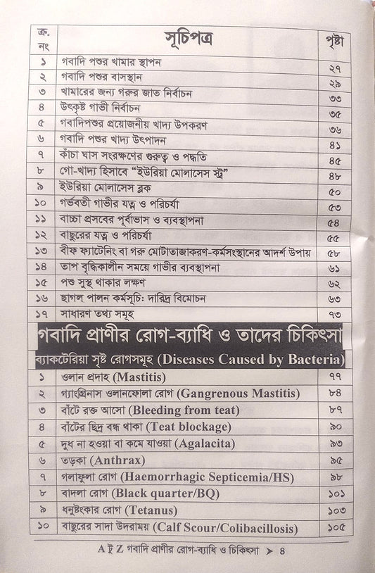 A টু Z গবাদি প্রাণীর রোগ-ব্যাধি ও চিকিৎসা