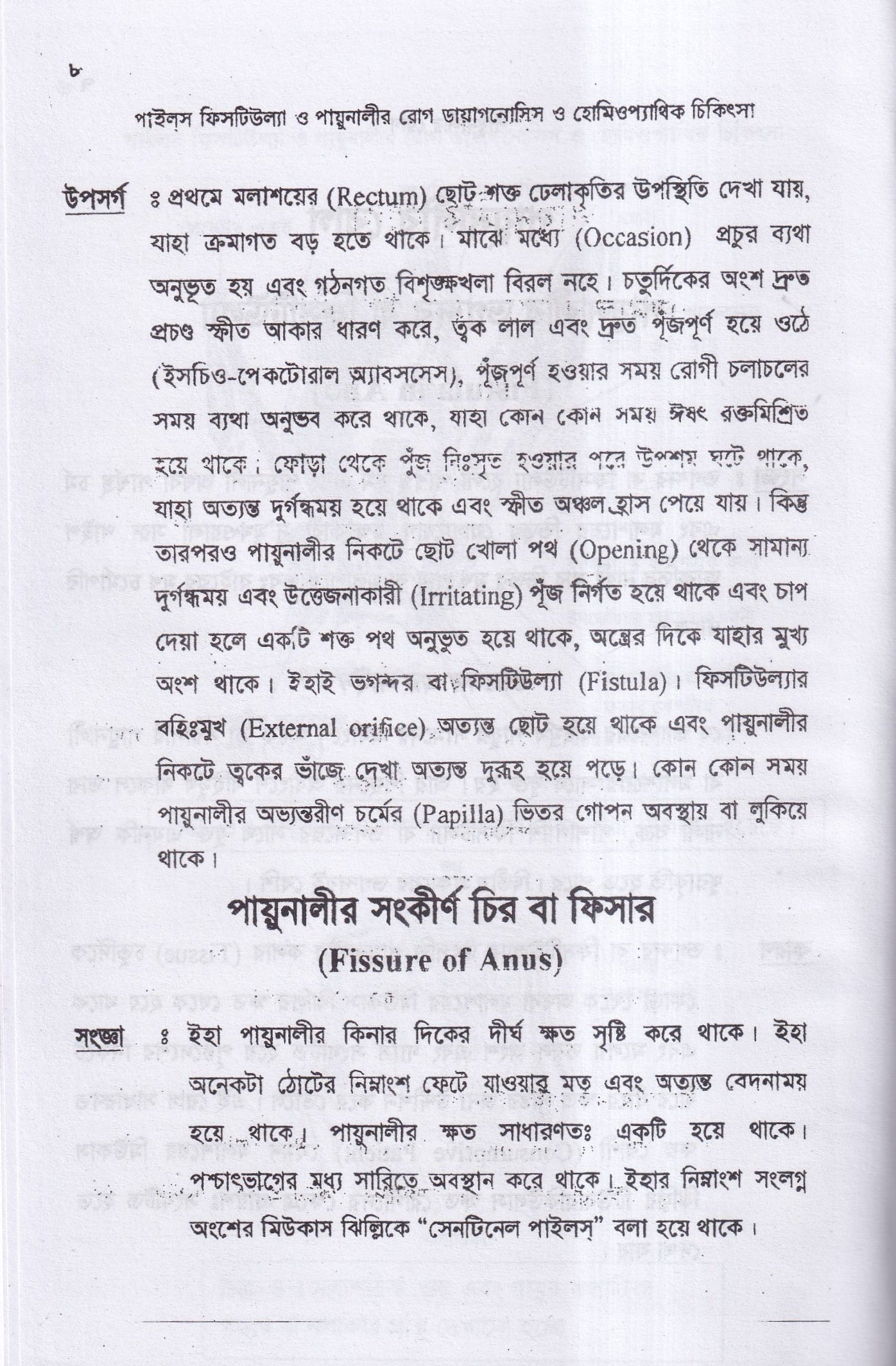 পাইলস ফিসটিউল্যা ও পায়ুনালীর রোগ (ডায়াগনোসিস ও হোমিওপ্যাথিক চিকিৎসা)