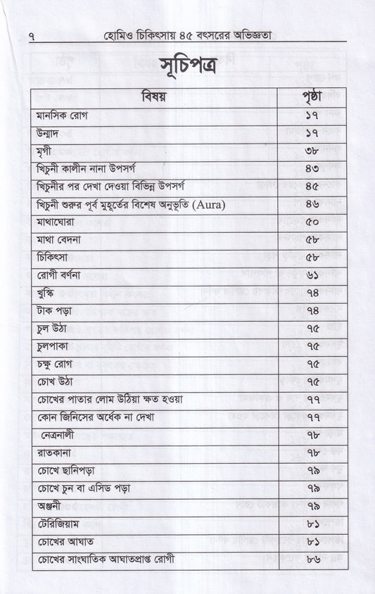 হোমিও চিকিৎসায় পঁয়তাল্লিশ বৎসর