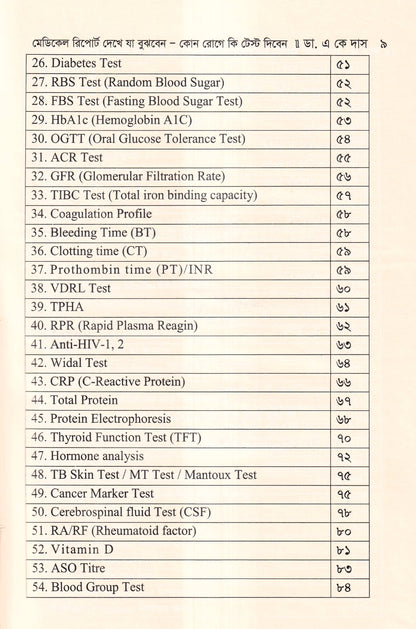 মেডিকেল রিপোর্ট দেখে যা বুঝবেন কোন রোগে কি টেস্ট দিবেন