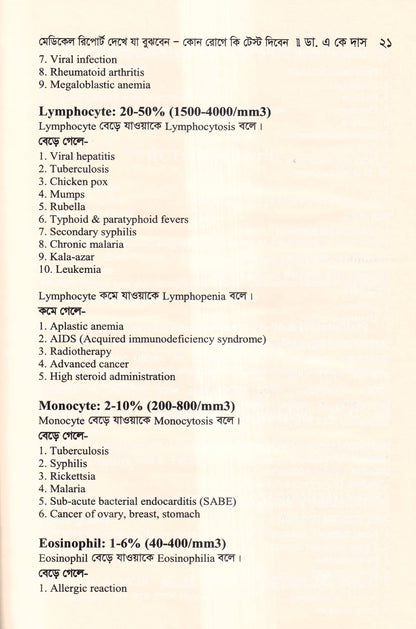 মেডিকেল রিপোর্ট দেখে যা বুঝবেন কোন রোগে কি টেস্ট দিবেন