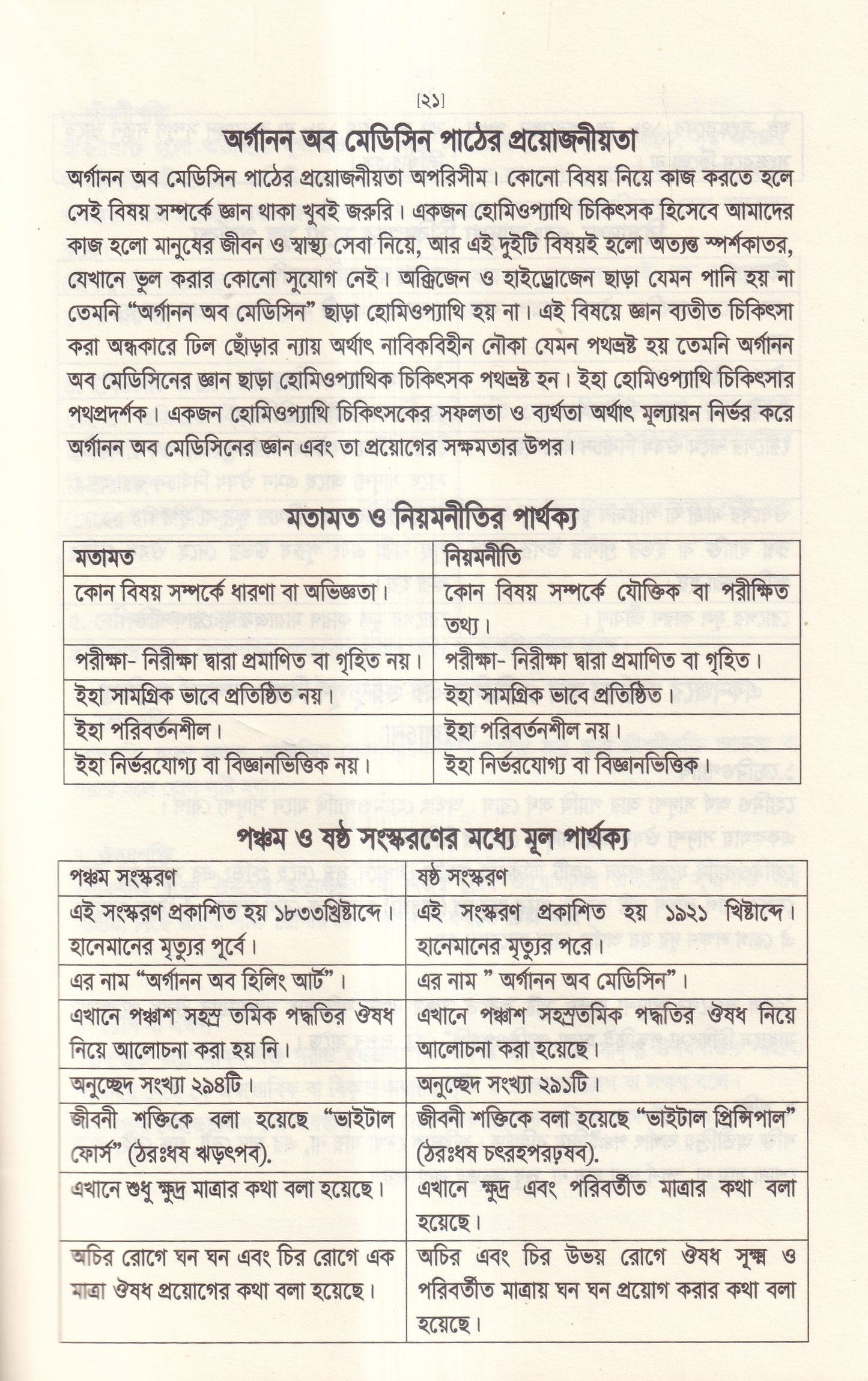 অর্গানন অব মেডিসিন-এর মূল ষষ্ঠ সংস্করণের আলোকে (হোমিওপ্যাথিক চিকিৎসা কৌশল)