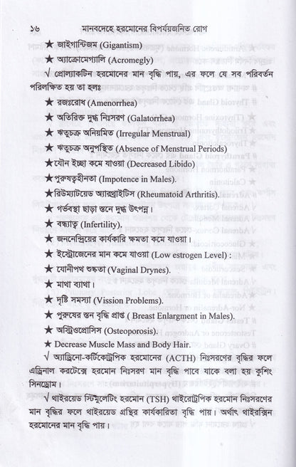 মানবদেহে হরমোনের বির্পযয়জনিত রোগ