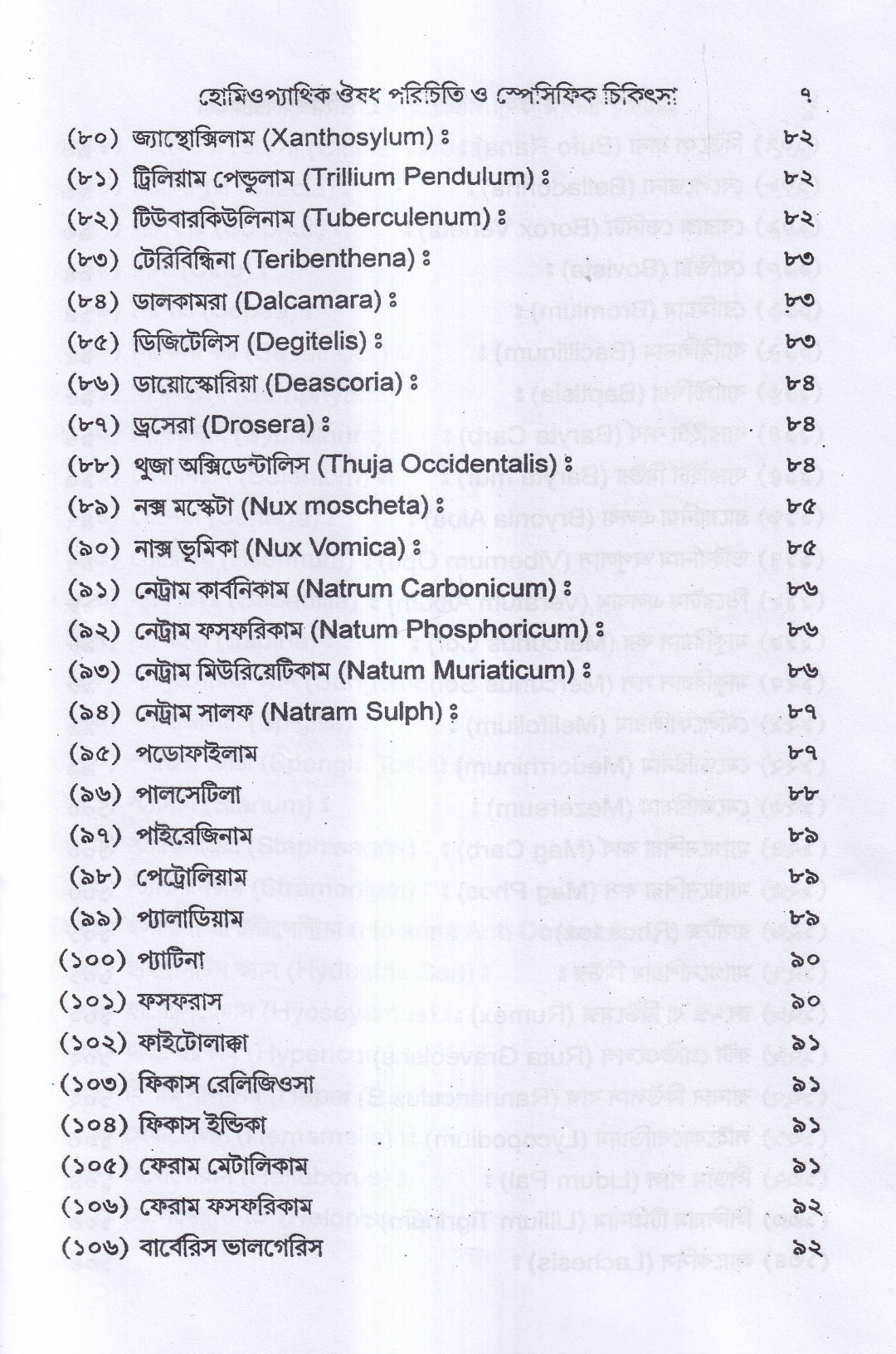 হোমিওপ্যাথিক ঔষধ পরিচিতি ও স্পেসিফিক চিকিৎসা