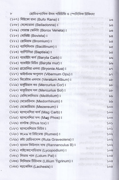 হোমিওপ্যাথিক ঔষধ পরিচিতি ও স্পেসিফিক চিকিৎসা