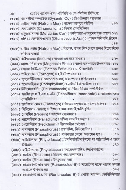 হোমিওপ্যাথিক ঔষধ পরিচিতি ও স্পেসিফিক চিকিৎসা