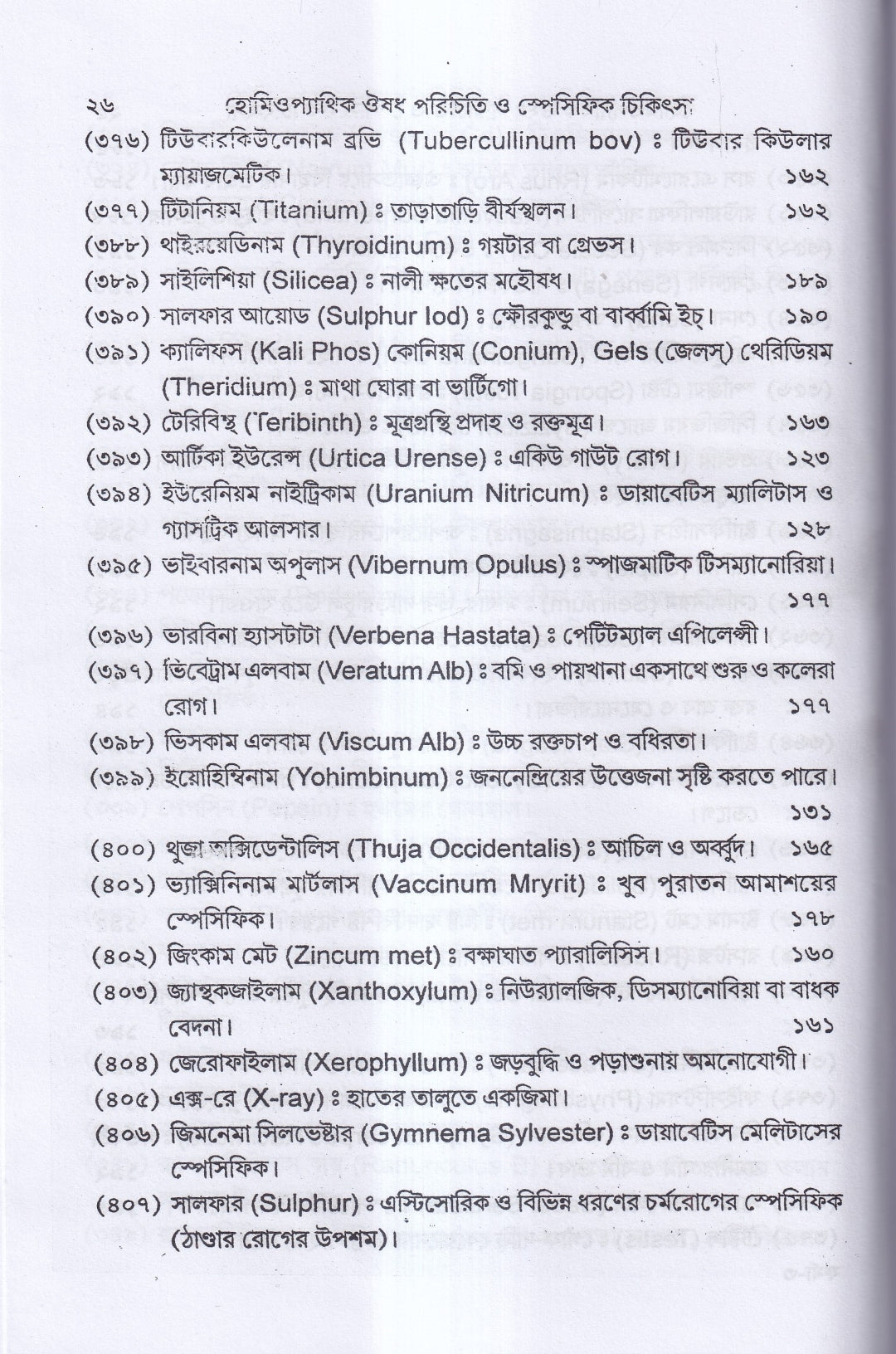 হোমিওপ্যাথিক ঔষধ পরিচিতি ও স্পেসিফিক চিকিৎসা