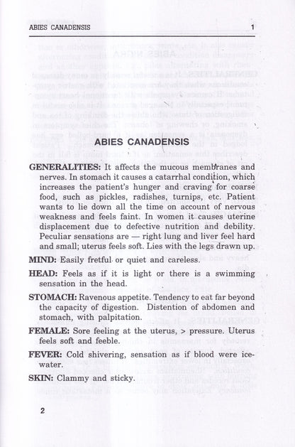 Materia Medica of Homoeopathic Medicines