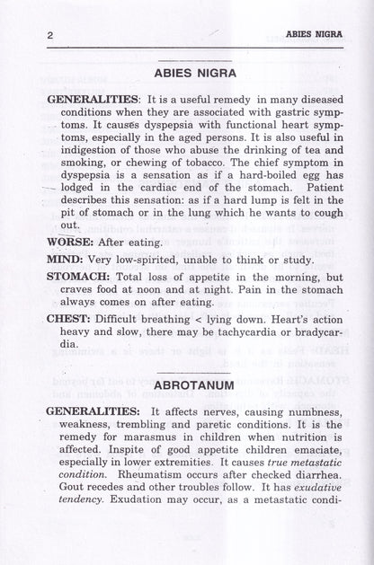 Materia Medica of Homoeopathic Medicines