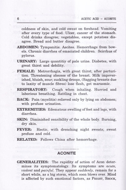 Materia Medica of Homoeopathic Medicines