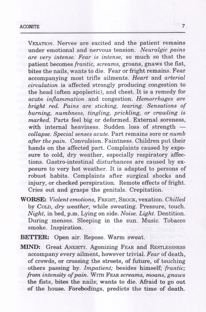 Materia Medica of Homoeopathic Medicines