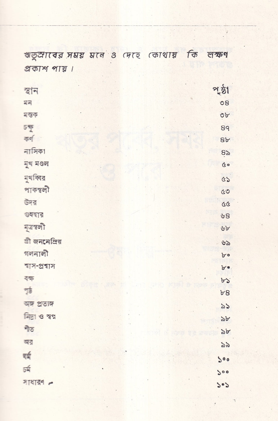 ঋতুর পূর্বে, সময়ে ও পরে