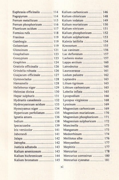 A Synoptic Key of the Materia Medica