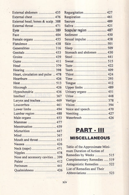 A Synoptic Key of the Materia Medica