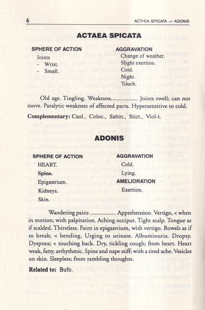 A Synoptic Key of the Materia Medica