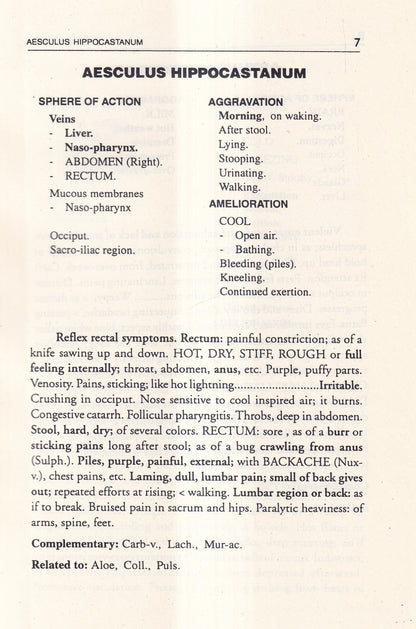 A Synoptic Key of the Materia Medica