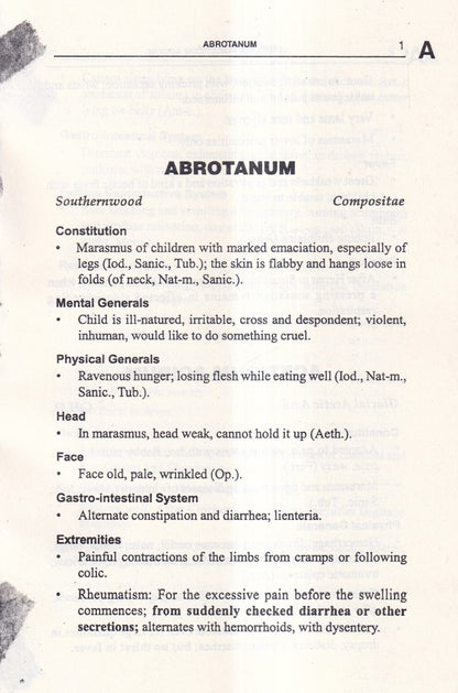 Allen's Keynotes Rearranged and Classified