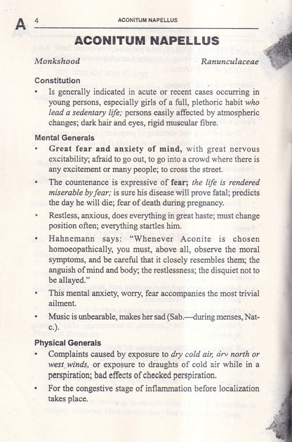 Allen's Keynotes Rearranged and Classified