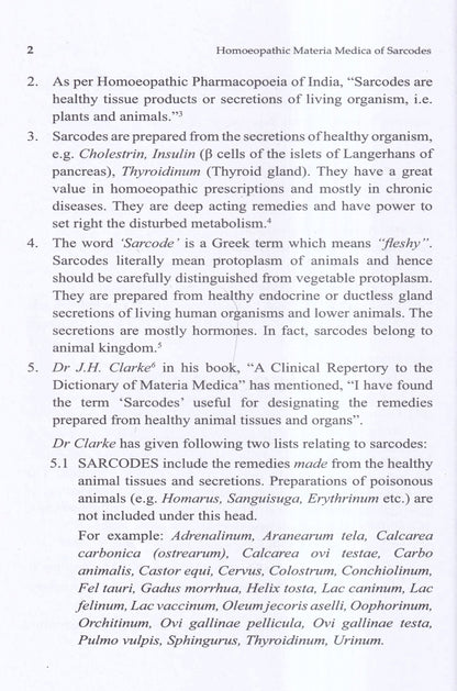 HOMOEOPATHIC Materia Medica SARCODES