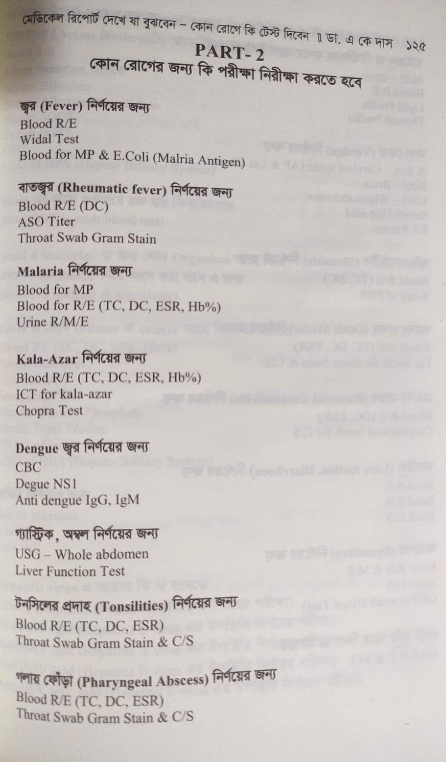 মেডিকেল রিপোর্ট দেখে যা বুঝবেন কোন রোগে কি টেস্ট দিবেন
