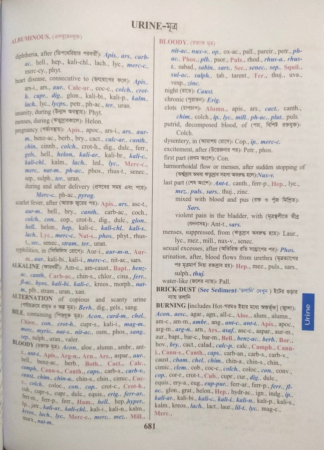 হোমিওপ্যাথিক রেপার্টরী ( বাংলা ও ইংরেজী একত্রে )