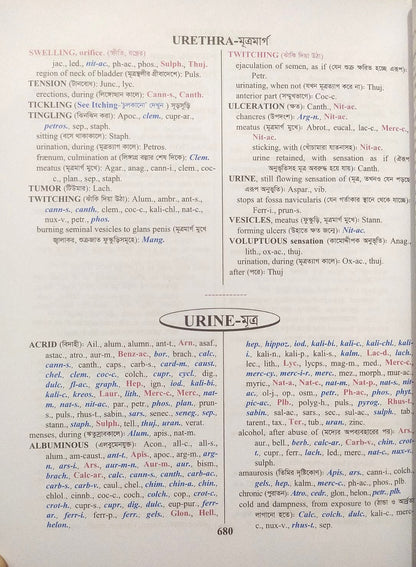 হোমিওপ্যাথিক রেপার্টরী ( বাংলা ও ইংরেজী একত্রে )
