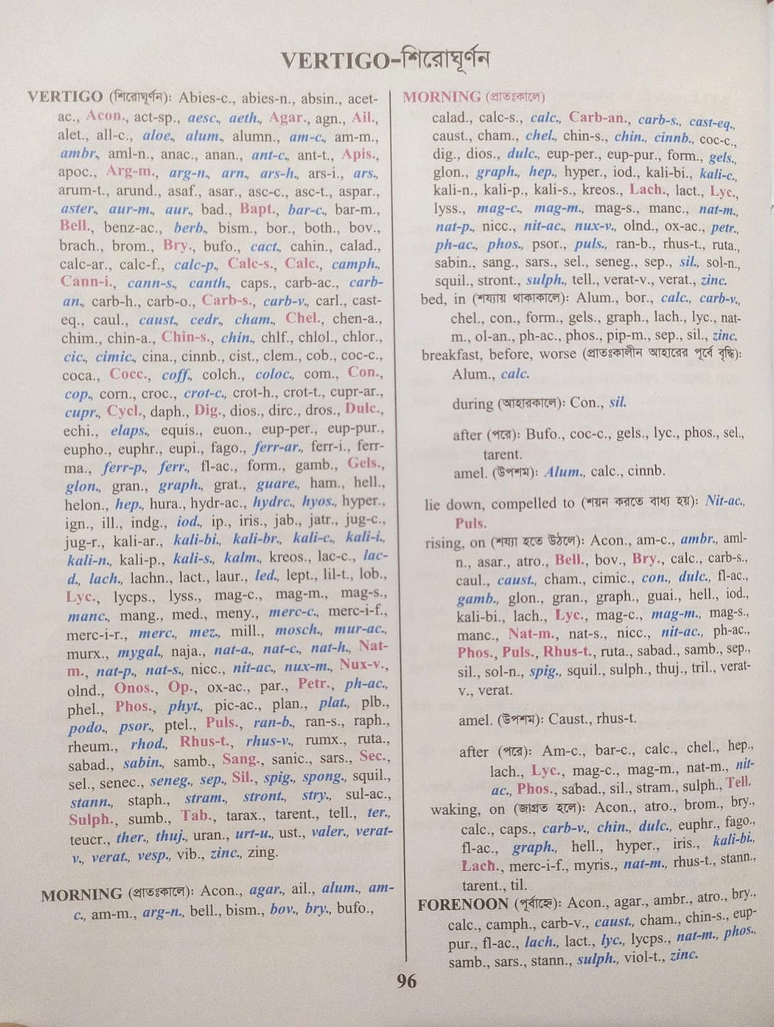 হোমিওপ্যাথিক রেপার্টরী ( বাংলা ও ইংরেজী একত্রে )