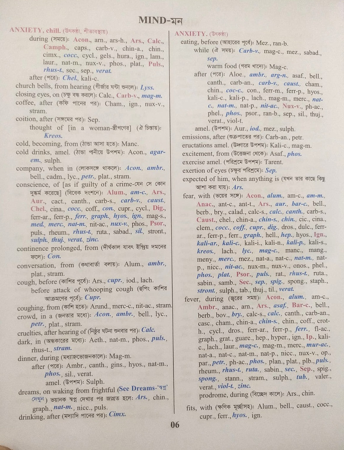 হোমিওপ্যাথিক রেপার্টরী ( বাংলা ও ইংরেজী একত্রে )