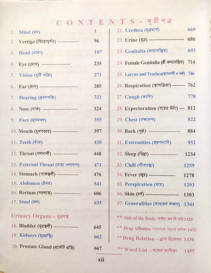 হোমিওপ্যাথিক রেপার্টরী ( বাংলা ও ইংরেজী একত্রে )