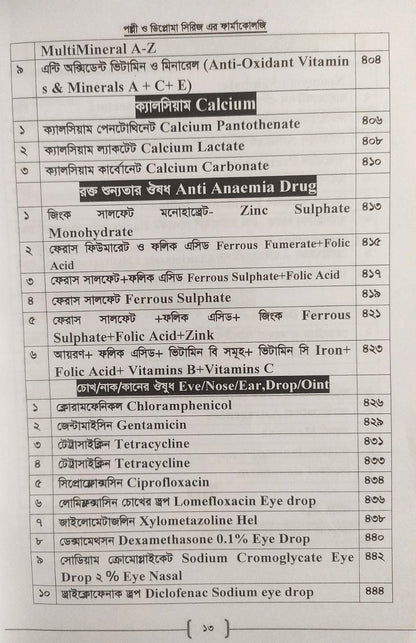 পল্লী ও ডিপ্লোমা ফার্মাকোলজি