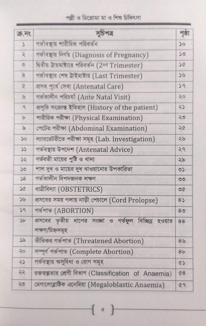 পল্লী ও ডিপ্লোমা মা ও শিশু চিকিৎসা