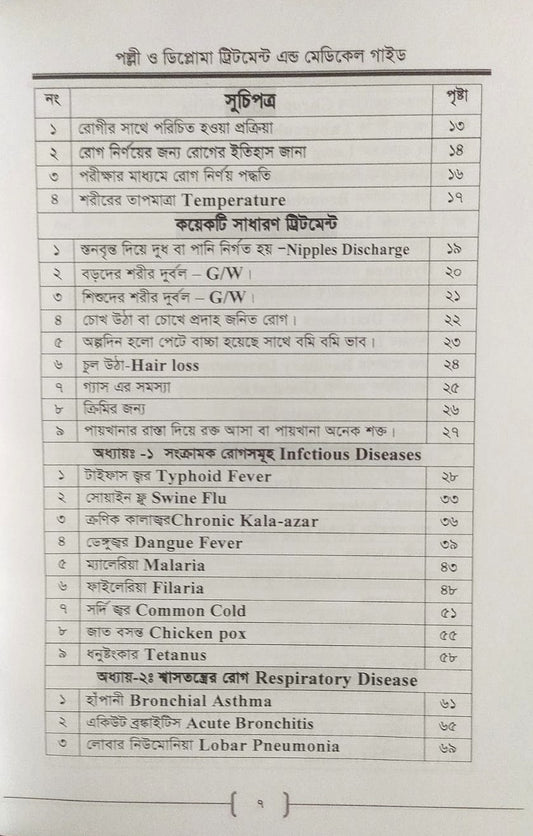 পল্লী ও ডিপ্লোমা ট্রিটমেন্ট এন্ড মেডিকেল গাইড