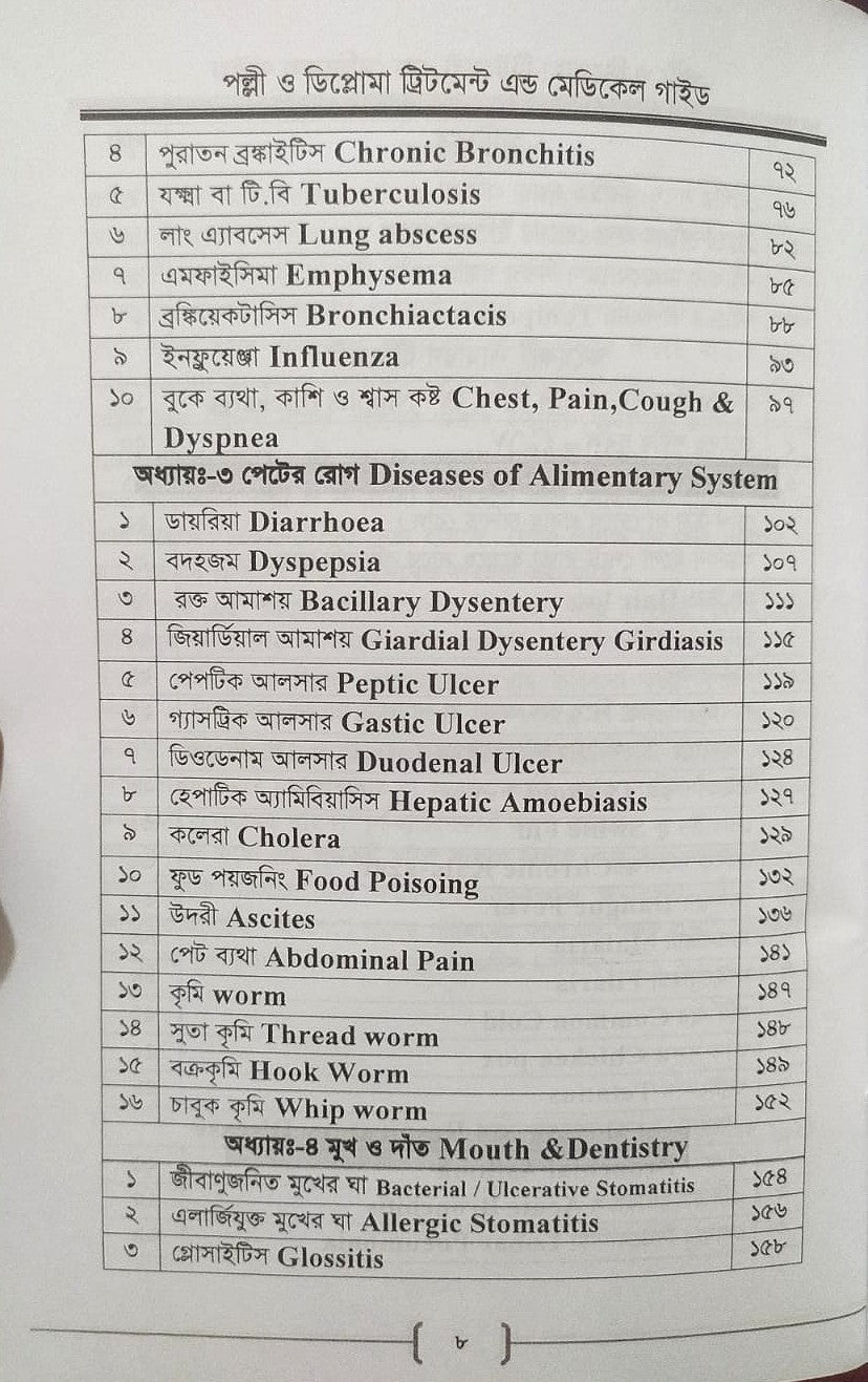 পল্লী ও ডিপ্লোমা ট্রিটমেন্ট এন্ড মেডিকেল গাইড